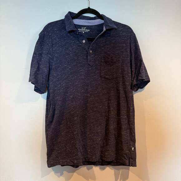 Vineyard Vines Other - Vineyard Vines Men’s Polo Shirt Navy Blue Heathered Cotton Size M